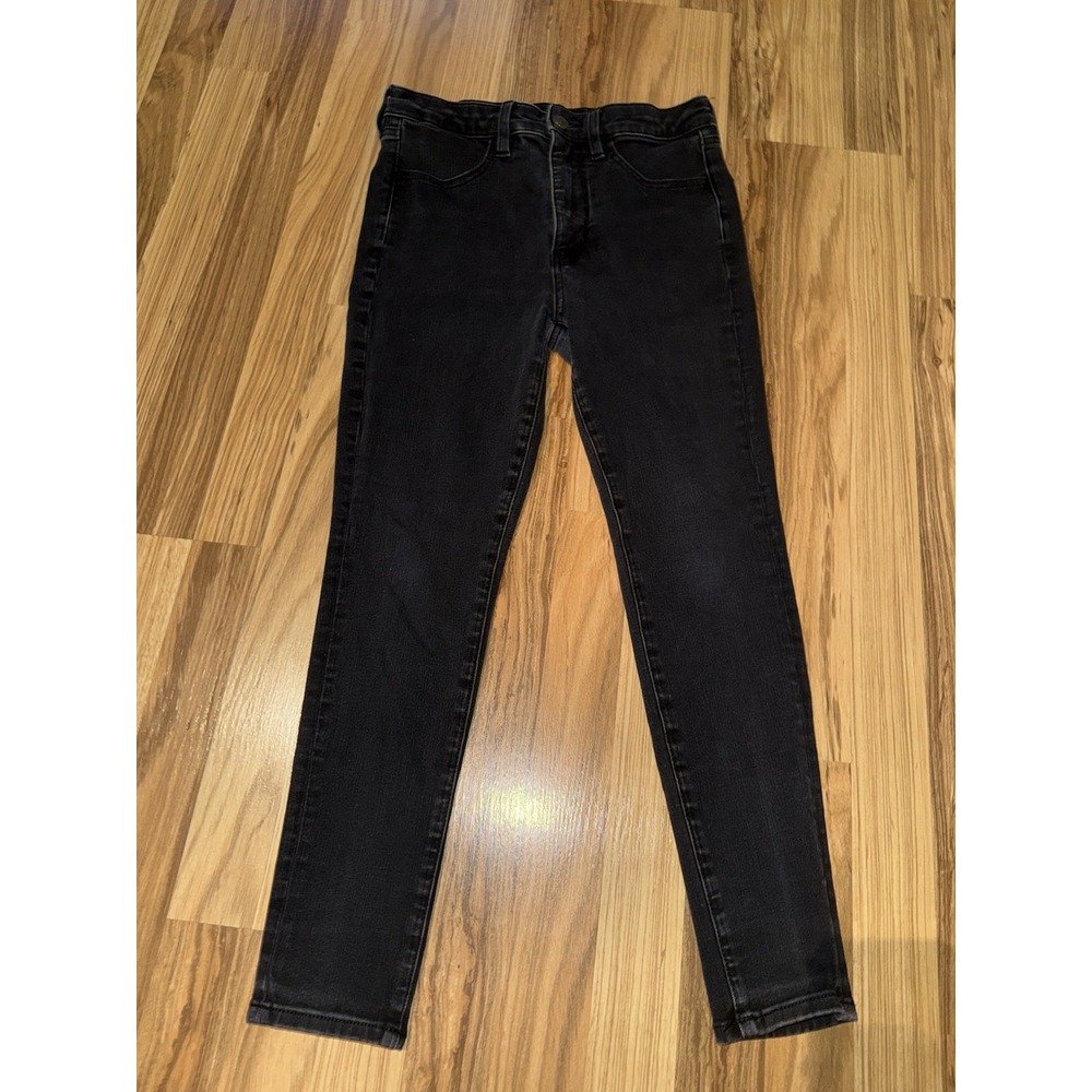 American Eagle Women's 6 Short Black Super Hi-Rise Jegging Dream Stretch Jeans